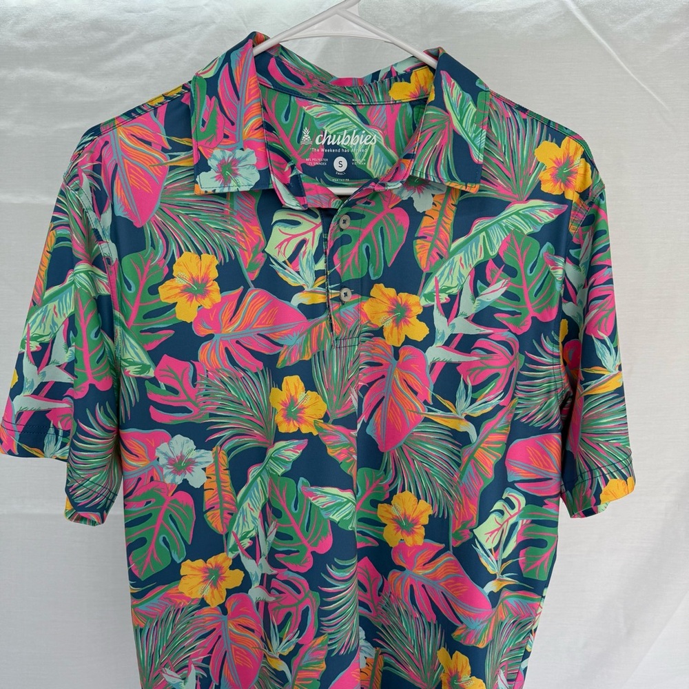 Chubbies The Tropical Flower Performance Polo Men’s Small, Golf/Travel